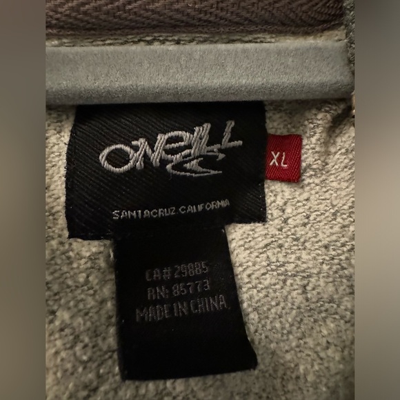 O’Neill Grey Striped Hood Full Zip Hooded Sweatshirt • XLarge - Picture 5 of 6